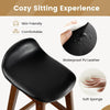 Set of 2 Bar Stools Dining Counter Height Chair Upholstered Padded Seat & Back