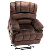 Power Riser & Recliner Armchair Fabric Velvet Electric Massage Sofa Chair Brown