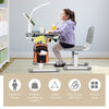 Childrens Desk & Chair Set Height Adjustable Student Study Table W/Lamp-Grey