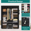 Fabric Canvas Wardrobe With Hanging Rail Shelving Clothes Storage Large Cupboard