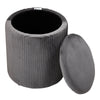 2pcs Round Ottoman Stool With Storage Velvet Upholstered Foot Stool Coffee Table