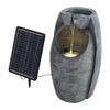 Solar Water Feature Indoor Outdoor Polyresin Garden Fountain Decor w/ LED Lights