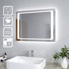 LED Illuminated Bathroom Mirror With Demister Motion Sensor Wall Mounted 800x600