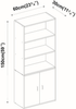 Bookcase 3 Tier 2 Door Shelf Unit Living Room Storage Bookshelf Rustic Brown