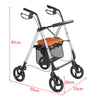 Aluminium Rollator, 4 Wheeled Walker Compact Lightweight Folding Mobility Aid
