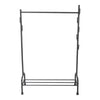 Black Metal Clothes Rail Rack Garment Stand Corner Open Wardrobe with Shelf