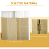 4 Panel Folding Room Dividers for Wall, Privacy Screen Panels, Brown