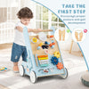 Toddlers Push Toy Montessori Walker Toy with Wheels-Blue