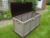 XL Brown Garden Storage Utility Cushion Box Shed Plastic Waterproof