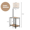 Floor Lamp Bedside Nightstand End Table Lamp W/ End Table and USB Charging Ports