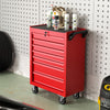 Heavy Duty 7-Tier Tool Trolley Carts Steel Roller Chest Cabinet Garage Shelf Red