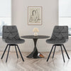 2xSwivel Velvet Dining Chairs Rotatable Metal Legs Kitchen Chairs Modern Grey