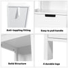 5-Tier Storage Cabinet Bathroom Tall Cabinet Storage Stand w/ 2 Drawers White
