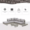Grey Rattan Garden Sofa Set 5 Seater Outdoor Patio Furniture Table Cushions
