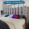 UPHOLSTERED BED 4FT6 DOUBLE BED FRAME WITH WOOD SLATS & WINGED HEADBOARD, GREY