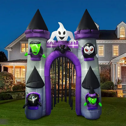 Large Halloween Inflatables Blow Up Ghost with LED Light Outdoor Yard Decoration