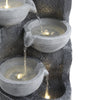 Solar Power Outdoor Cascading LED Water Fountain Feature Garden Ornament Statues