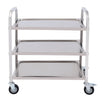 3 Shelves Stainless Steel Service Trolley Kitchen Trolley Food Trolley w/Brake