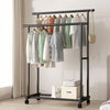 HeavyDuty Double Clothes Rail Hanging Rack Garment Stand Storage Shelf On Wheels