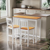 Bar Dining Table and 2 Chairs Set Breakfast Kitchen Solid Pine Wood Bistro Table