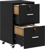 Mobile File Cabinet for Home Office, 2-Drawer, Small Rolling Filing Cabinet, Pri