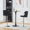 Set of 2 Black Velvet Bar Stools High Back Breakfast Kitchen Chair Bar Bistro
