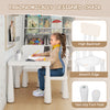 Kids Table and Chair Sets Toddler Childrens Activity Table with 2 Drawer White