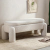 Upholstered Ottoman Storage Bench Sherpa Fabric Bed End Stool Hallway Shoe Bench