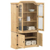 Glass Display Cabinet 103.5x42x180 Solid Wood Pine M2F0