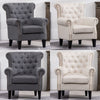 Wing Back Armchair Chesterfield Button Back Lounge Chair Scallop Shell Tub Sofa