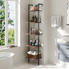 5 Tier Wall Leaning Ladder Shelf Bookshelf Wooden Storage Display Shelving Rack