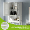 Bathroom Storage Shelf Over Toilet, 60x20x170cm, White Cabinet Unit