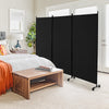 180CM Tall Rolling Privacy Screens Home Office Portable Fabric Screen Divider
