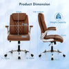 Adjustable Computer Desk Chair PU leather Executive Office Chair-Brown