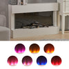 FIREPLACE WHITE MANTEL WALL MOUNTED ELECTRIC FIRE GLASS LED FLAME HEATER 51 52''