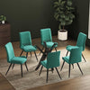 Modern Rectangular Glass Dining Table Black Home Kitchen Furnitur Office Meeting