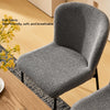 2PC Grey Dining Chairs Velvet Upholstered Seat Kitchen Chair Metal Legs