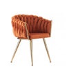 Velvet Dining Chair with Door Knocker Ring Windsor Dressing Room Chair 1/2/4/6