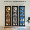 Display Cabinet whit Glass Doors, 71" Tall Curio Cabinet whit LED Light for Toys