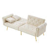 MODERN FABRIC SOFA BED LOVESEAT CLICK CLACK SOFA SETTEE RECLINER COUCH, WHITE