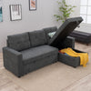 Linen/Faux Leather Sofa Bed Corner - Sofa Bed with Storage & Reversible Chaise