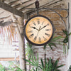 Round Double Sided Wall Clock Station Outdoor Garden Arabic & Roman Numerals