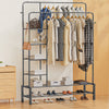 Heavy Duty Clothes Rail 120Kg Load Sturdy Clothes Rack with Shelfs & Shoe Rack
