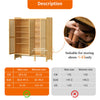 6 Tier Bamboo Shoe Cabinet Cupboard Storage Rack w/ 3 Doors for Hallway Entryway