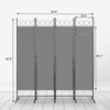 3 Panels Privacy Screen Panels Folding Room Wall Divider with Stable Foot Grey
