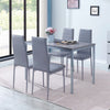 Rectangular Grey Marble MDF Top Dining Table Metal Frame Dining Room Kitchen