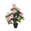 Large Artificial Pink Rose Flower Tree Realistic Fake Plant In/Outdoor Home Deco