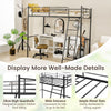 95CM Single Steel Loft Bed Space-Saving Bed Frame High Sleeper Bunk Bed Black