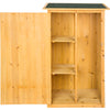Wooden outdoor garden cabinet utility storage tools XXL shelf box shed flat roof