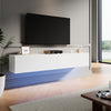 Floating High Gloss 140cm TV Stand Cabinet White LED Wall Mounted Storage Unit